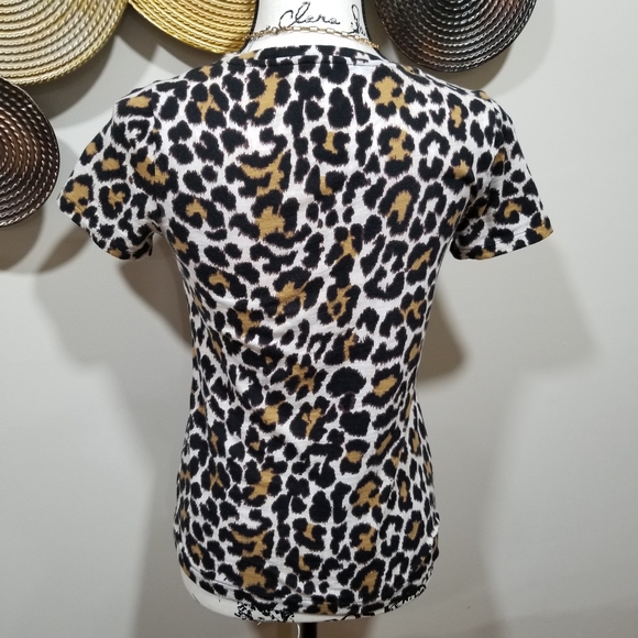 J.CREW Bundle 2 T-Shirt Short Sleeves, one Animal Print And Yellow SIZE XS. - Picture 3 of 16
